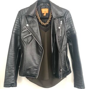 Faux Leather Moto Jacket